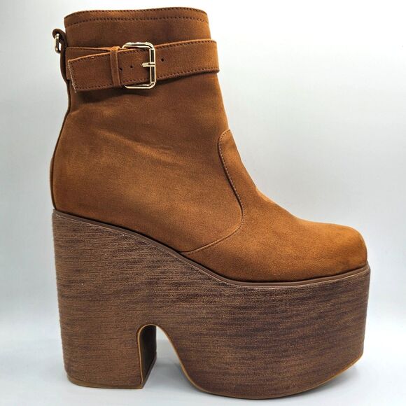 Lemon Drop Nekoma Platform Boots Women's Size 9 - Picture 1 of 11